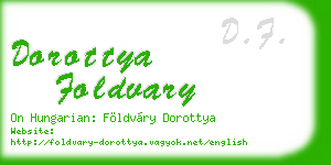 dorottya foldvary business card
