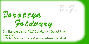 dorottya foldvary business card